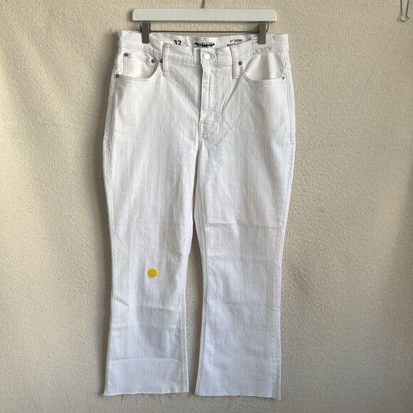 J Crew J Crew 9 Inch demi-boot crop jean in white wash‎ Womens Size 32 White - Picture 4 of 11